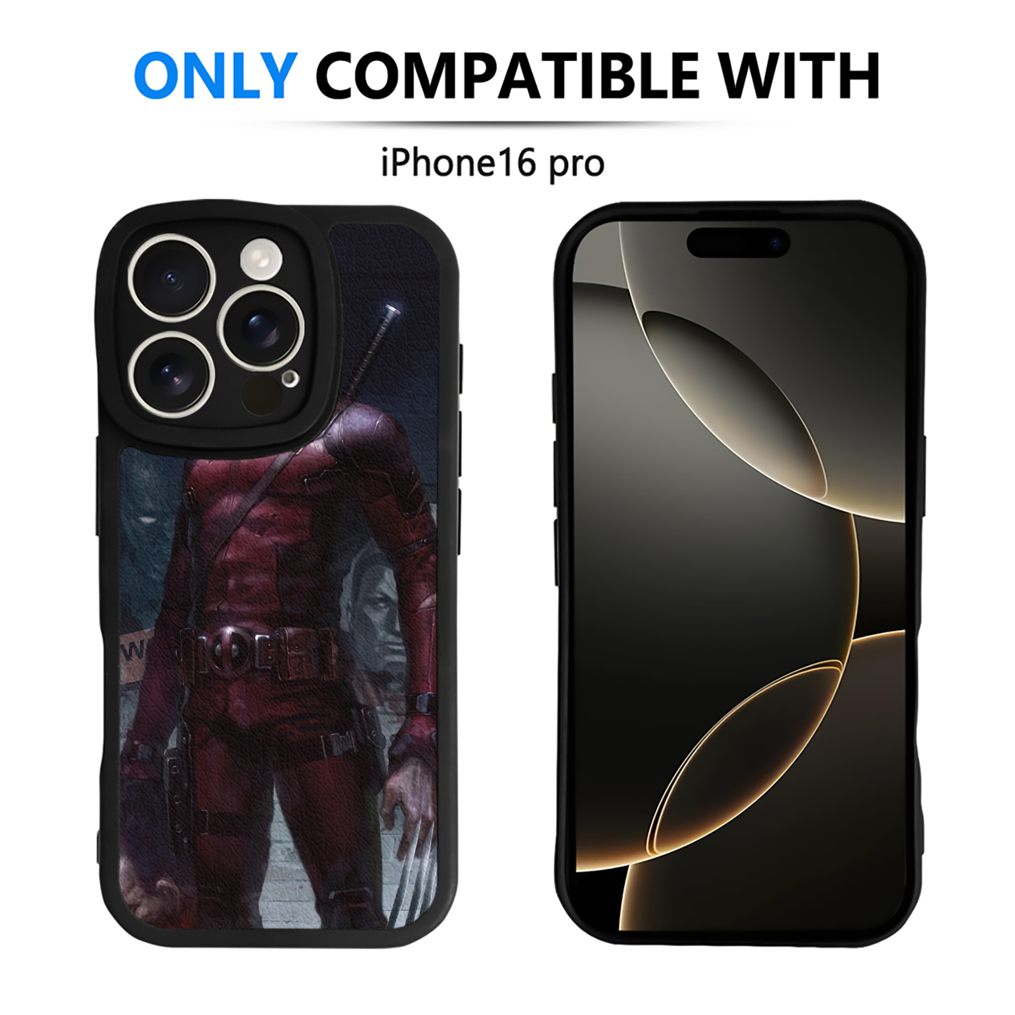 （画像用） Deadpool デッドプール 【iPhone 16シリーズ対応】シリコンスマホケース（レザー調） 材質：シリコン